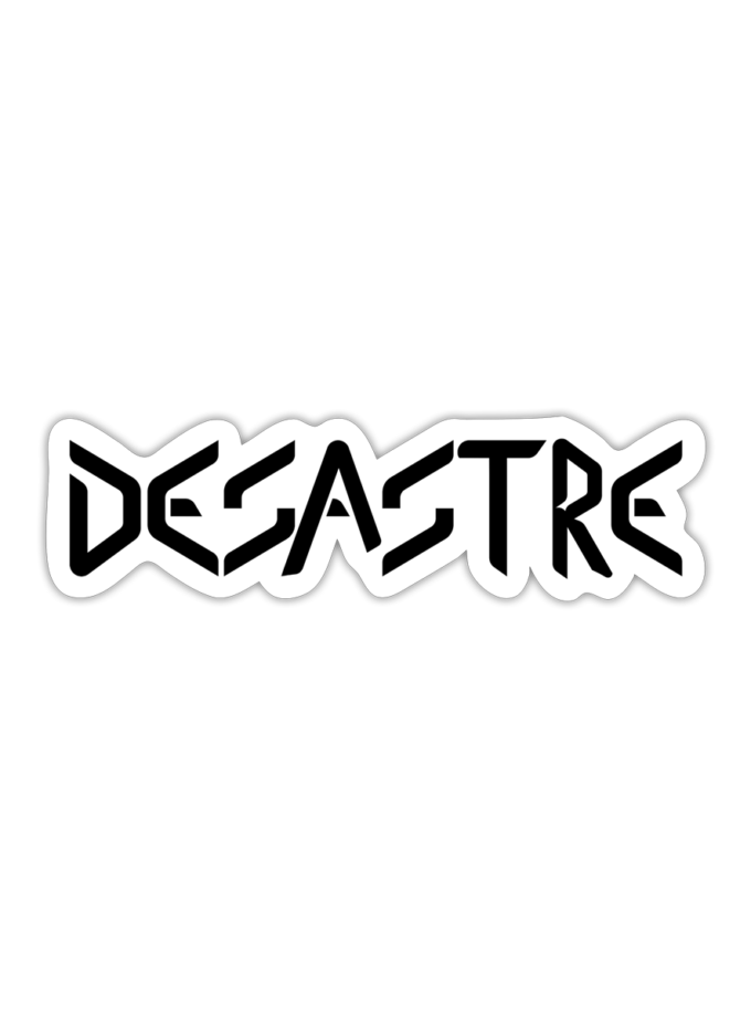Sticker noir fond blanc mat Desastre fr1ngue streamer stream twitch france français