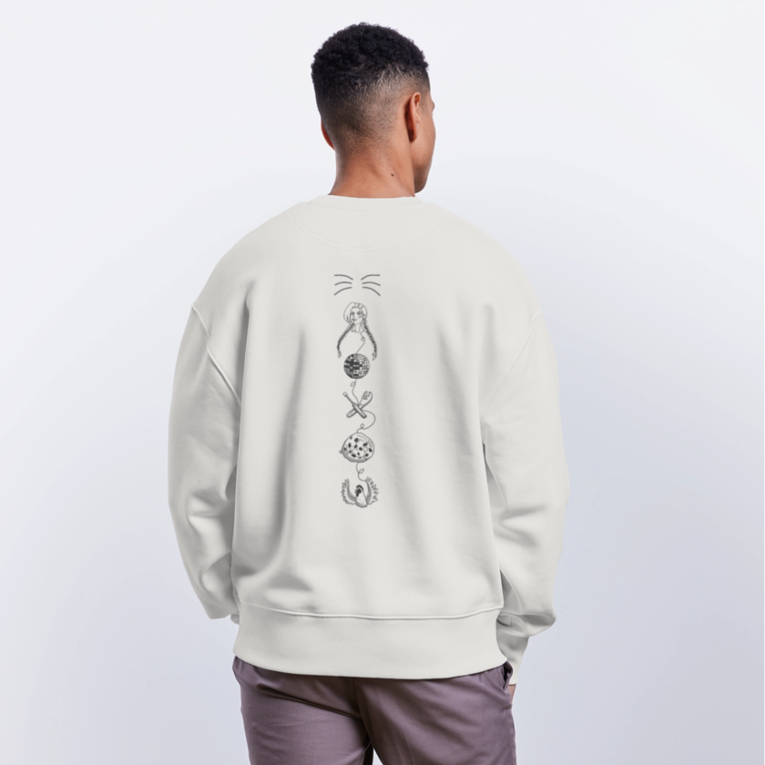 Sweat bio Oversize gris blanc cassé Unisexe Likywind fr1ngue twitch streamer league of legends lol française france
