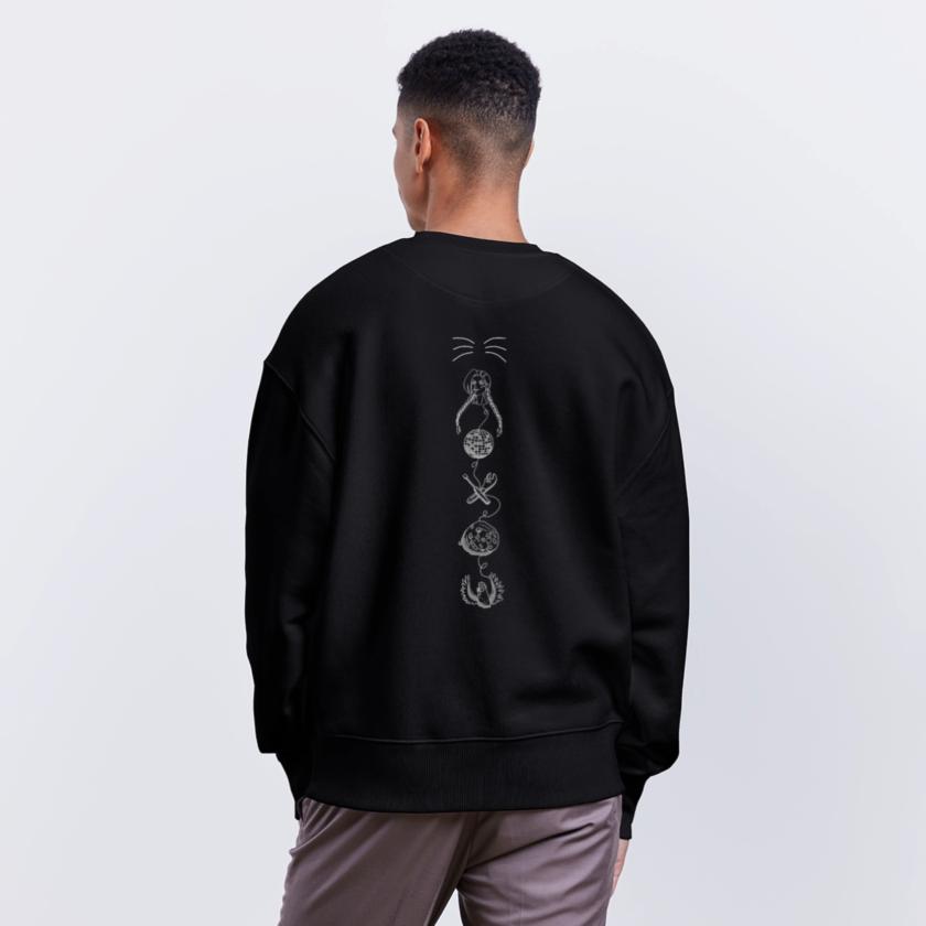 Sweat bio Oversize noir chiné Unisexe Likywind fr1ngue twitch streamer league of legends lol française france