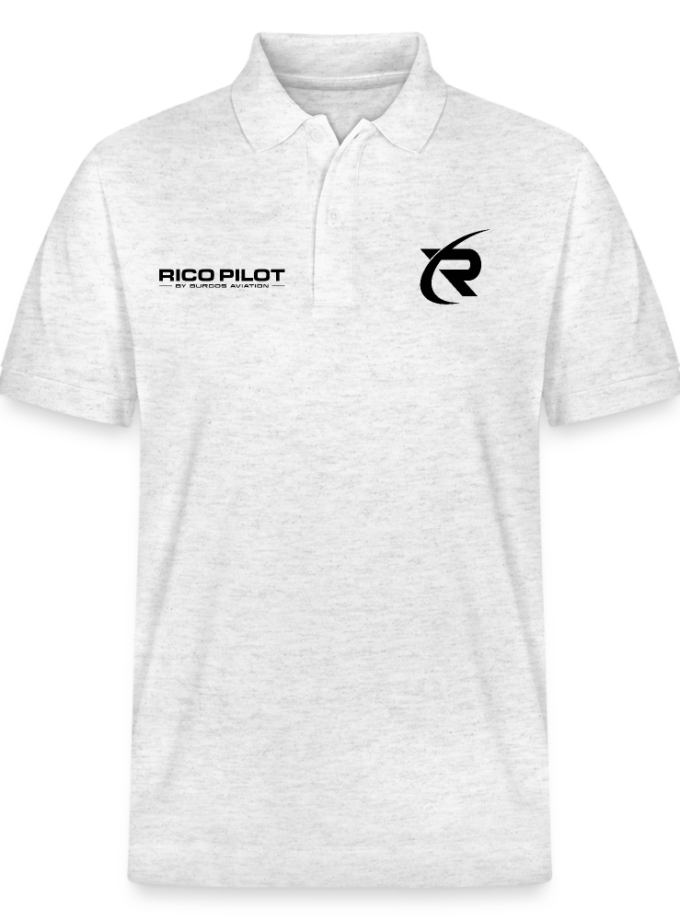 Polo bio blanc chiné Unisexe RicoPilot