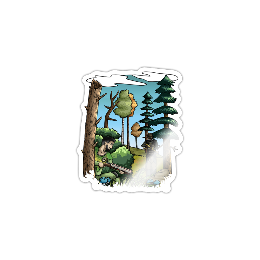 Sticker fond blanc brillant Fougère Krolay Fr1ngue streamer rust merch vêtement twitch