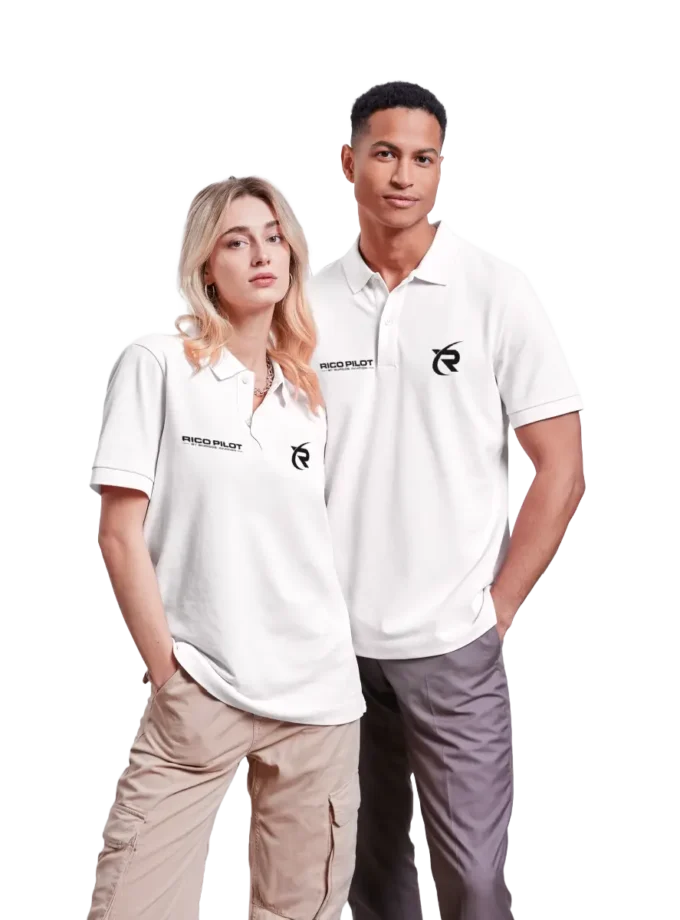 Polo bio blanc Unisexe RicoPilot