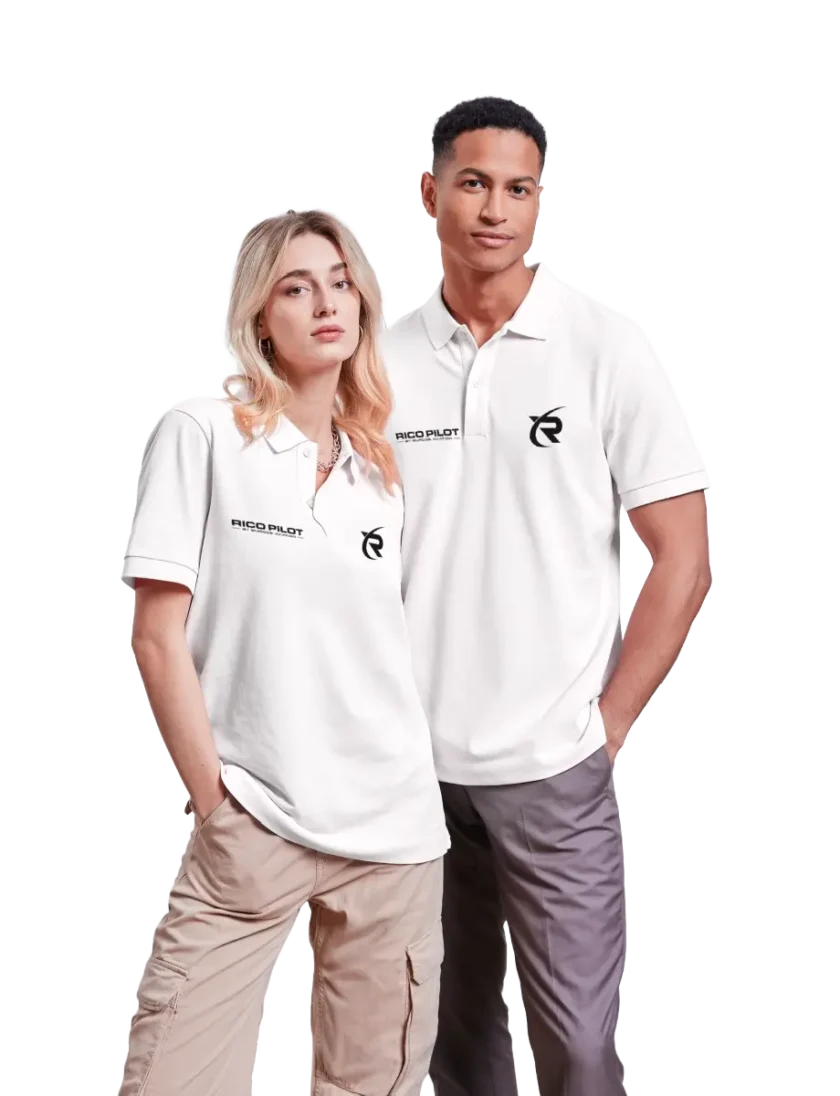 Polo bio blanc Unisexe RicoPilot