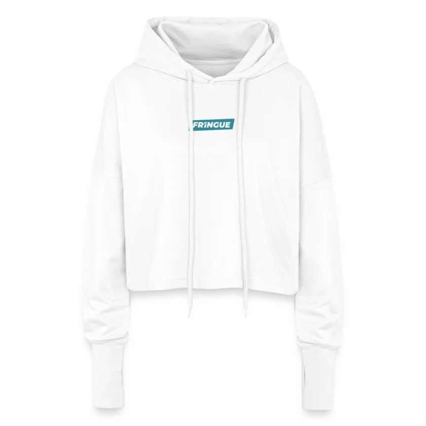 Sweat à capuche court blanc Femme Matrixé fr1ngue GTA RP