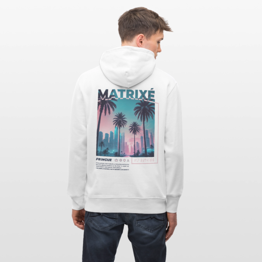 Sweat à capuche épais bio blanc Unisexe Matrixé Fr1ngue GTA RP