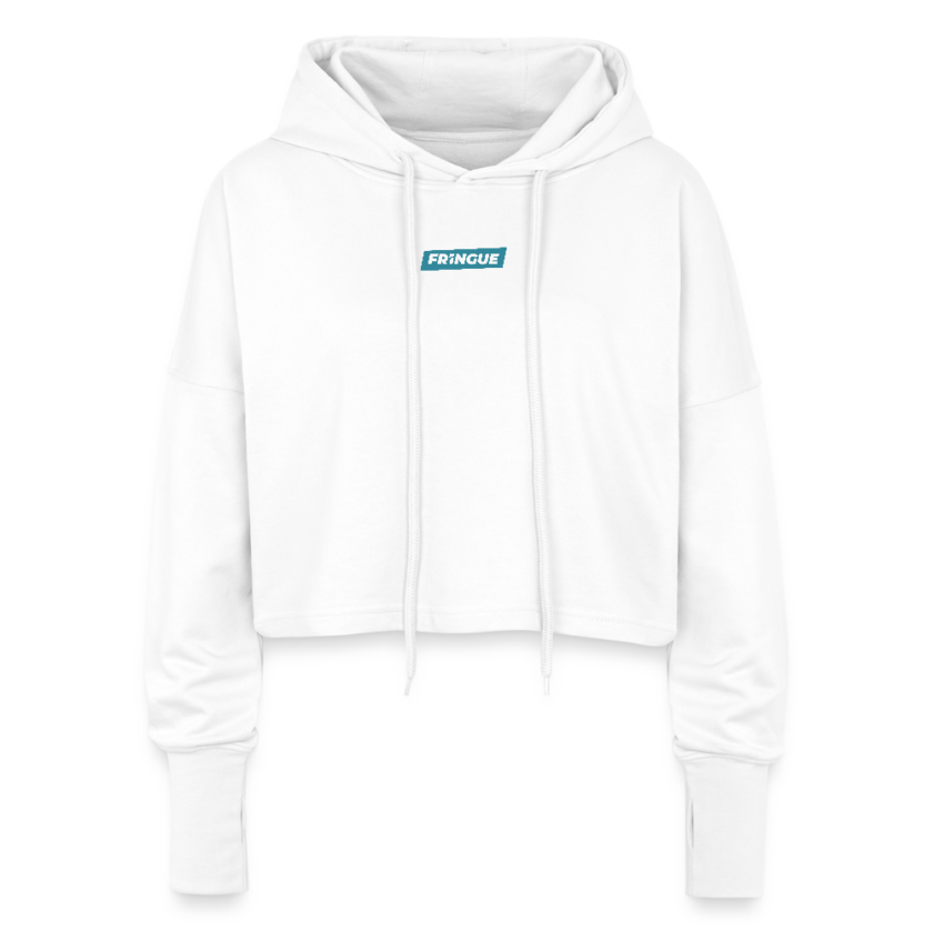 Sweat à capuche court blanc Femme Matrixé