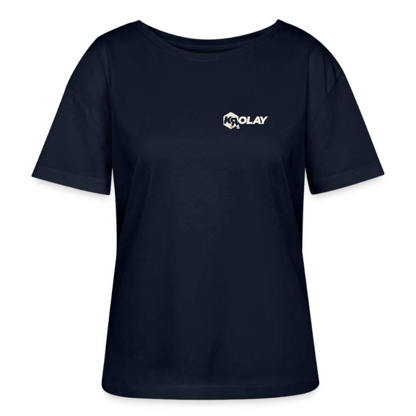 T-shirt bio à col rond marine Femme Krolay