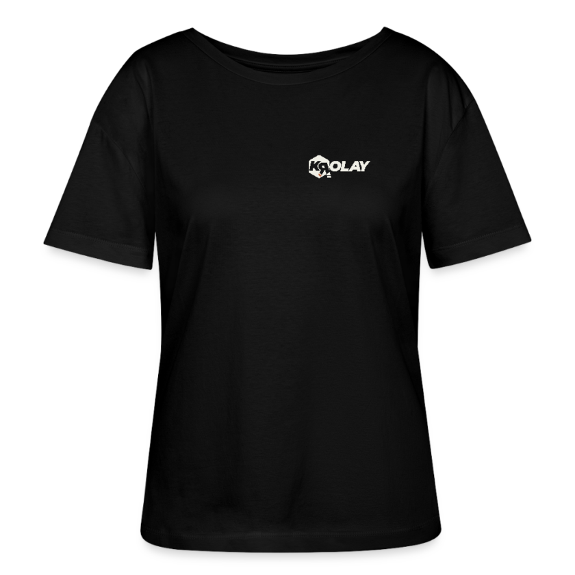 T-shirt bio à col rond noir Femme Krolay