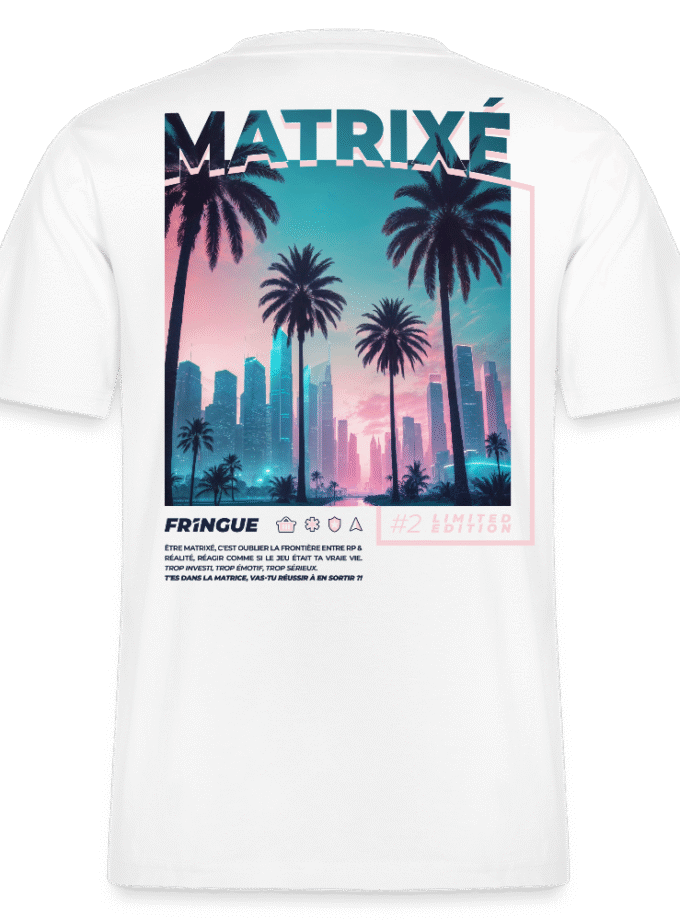 T-shirt bio Décontracté blanc Unisexe Matrixé