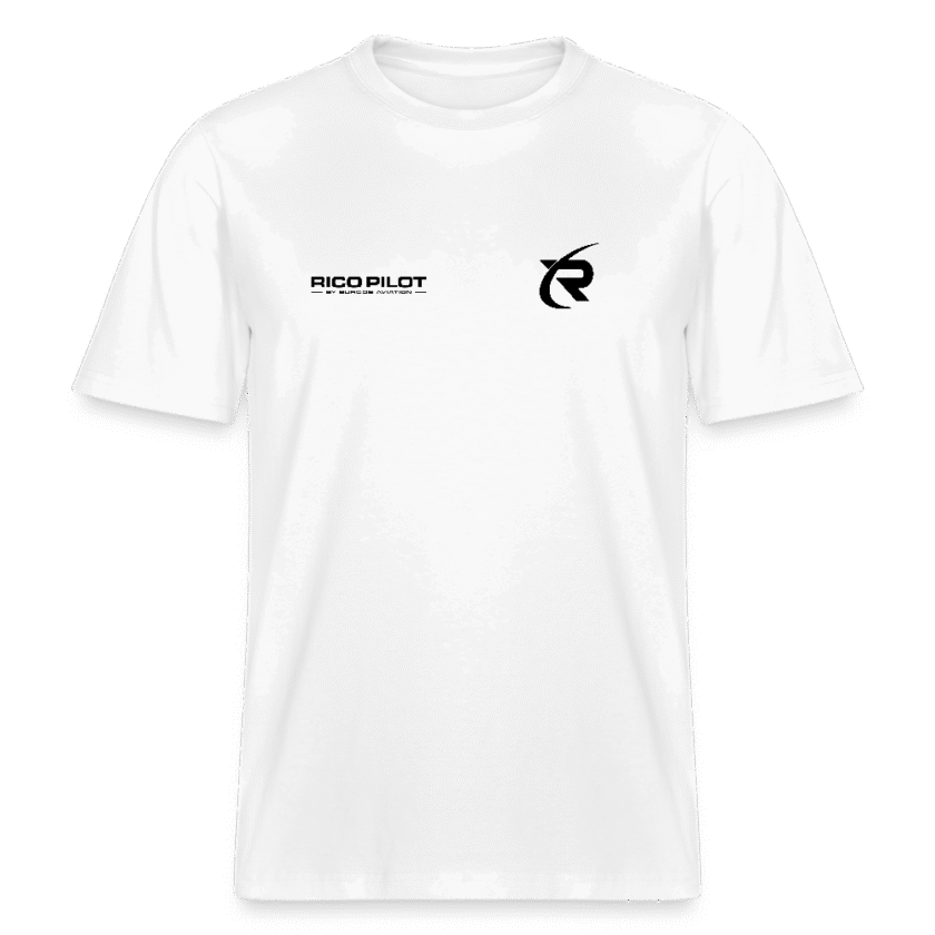 T-shirt bio blanc Décontracté Unisexe RicoPilot