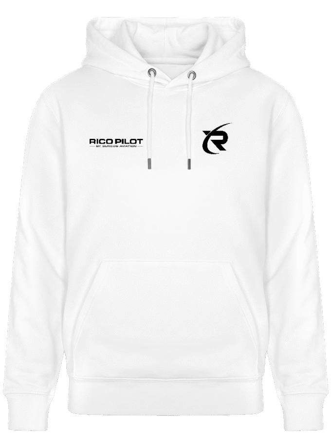 Sweat à capuche épais bio blanc Unisexe RicoPilot