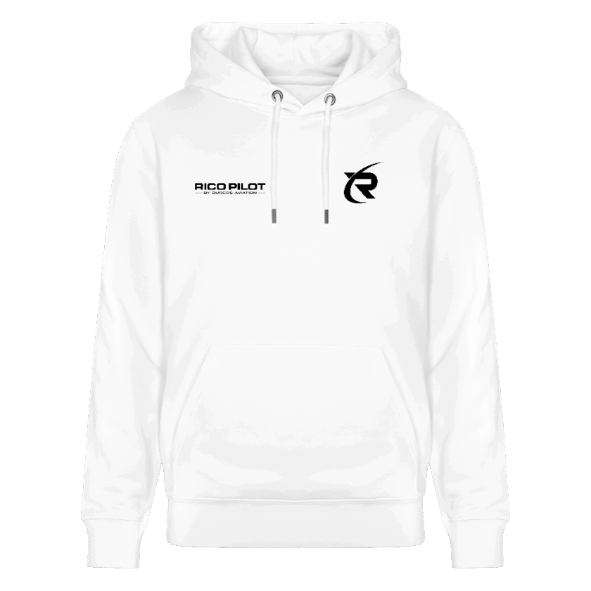 Sweat à capuche épais bio blanc Unisexe RicoPilot