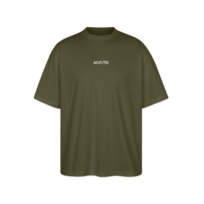 T-shirt bio kaki Oversize Unisexe Desastre fr1ngue stream streamer twitch merch