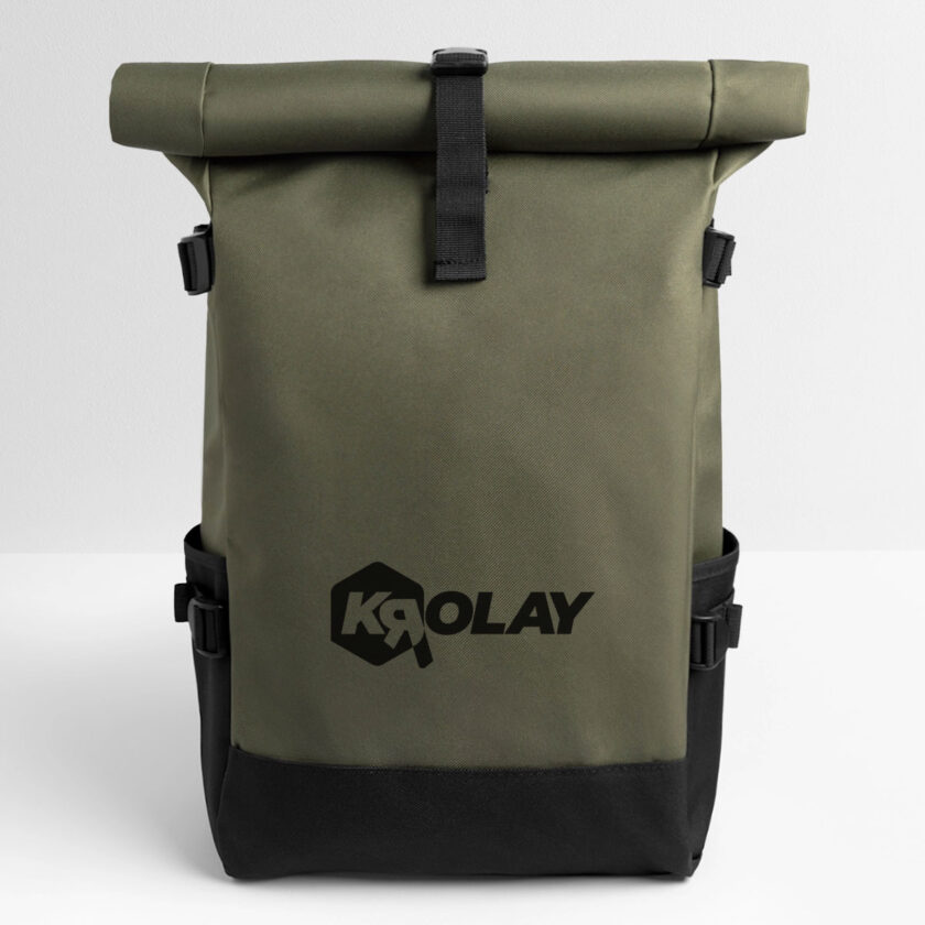 Sac à dos roll top kaki Krolay