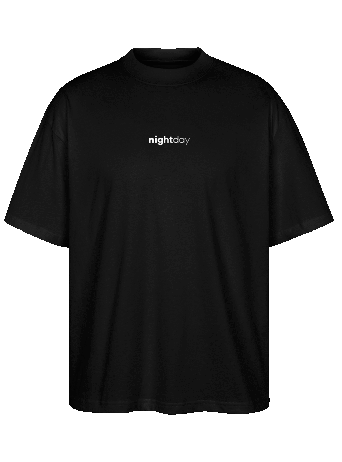 T-shirt bio logo blanc Oversize Unisexe Nightday fr1ngue merch