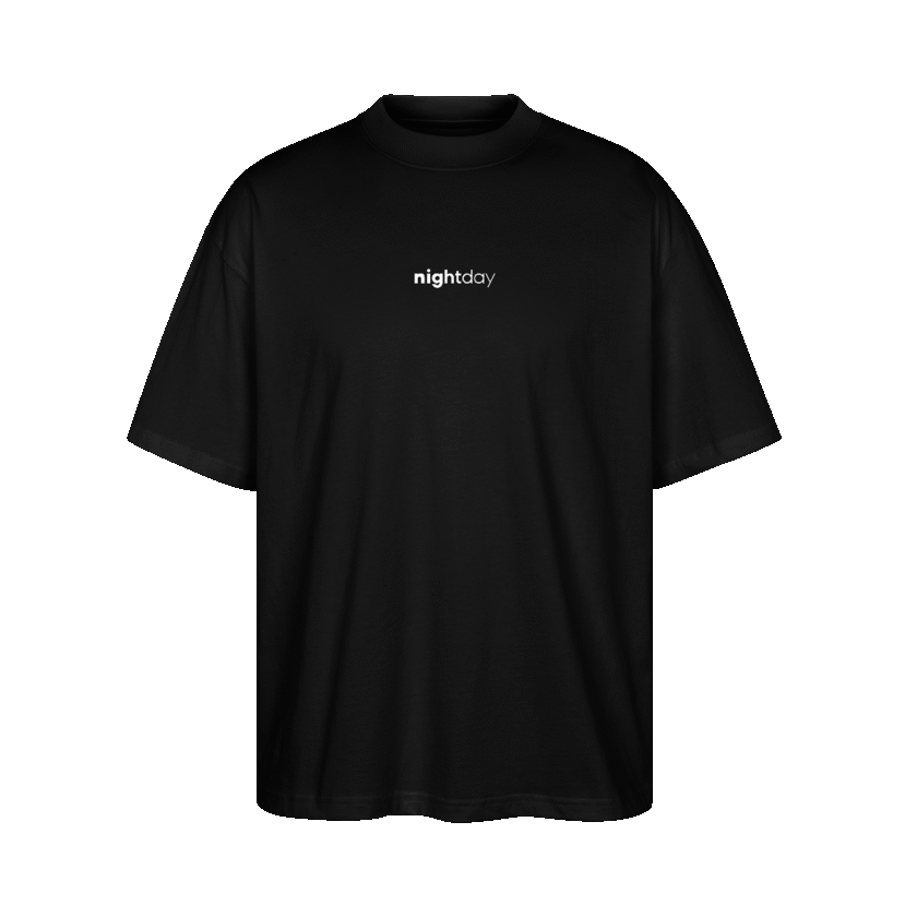 T-shirt bio logo blanc Oversize Unisexe Nightday fr1ngue merch