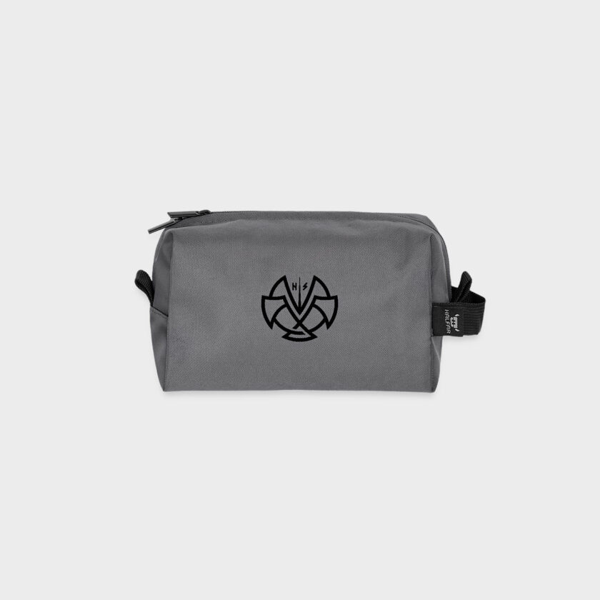 Trousse de toilette en tissu recyclé logo noir Dhalen