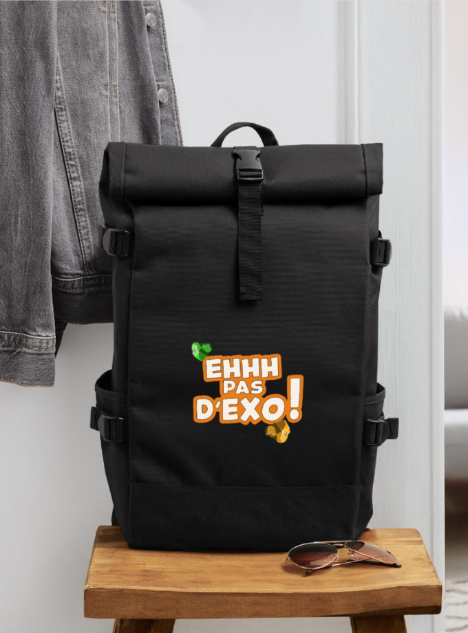 Sac à dos roll top noir Walkyrip Dofus fr1ngue merch stream twith streamer
